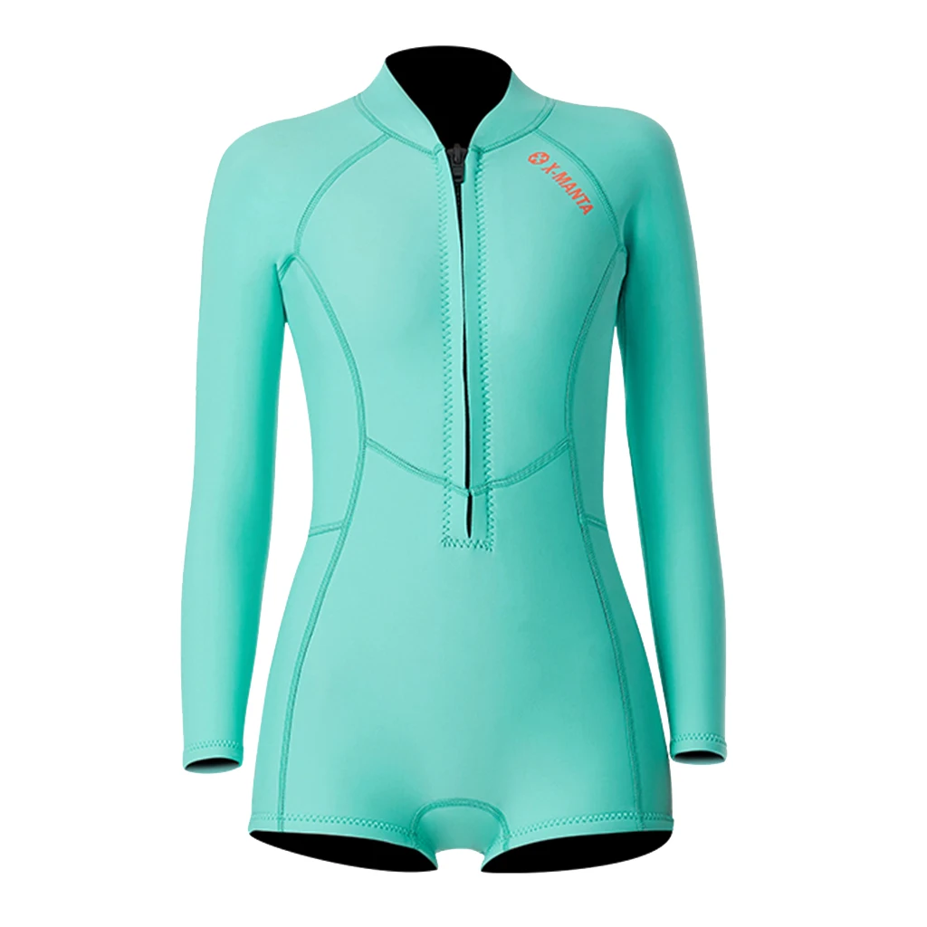 Women 1 Piece Wetsuit Front Zip Long Sleeve Diving Swimwear Women's Full Body Scuba Surfing Diving Wetsuits