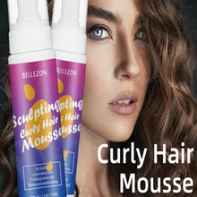 Mousse de pelo rizado de sujeción fuerte, 200ml, estilismo Define el acabado del cabello rizado, Mousse de espuma de pelo fijador Anti-encrespamiento