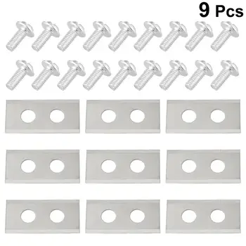 

9PCS Two-Hole Mower Accessories Hay Mower Blade Anti-Rust Lawn Mower Parts For Mower Use (Silver)