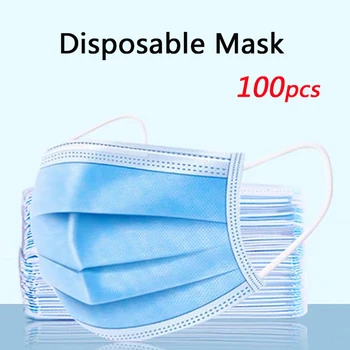 

Disposable Face Mask Protective Mask Anti-pollution Non-woven 3 Layers Masks ply personal Disposable protective Face Mascarilla
