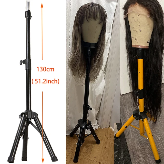 Professional 3-Head Wig Stand Tripod Mannequin Head Stand 50Inch Adjustable Wig  Head Stand For Cosmetology Hairdressing Training - AliExpress