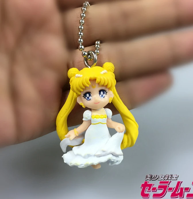 12PCS Cosplay Sailor Moon Pretty Guardian Tsukino Usagi Keychain Necklace Pendan 