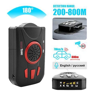 

M8-Radar Detector Automotive Alarm Security System Speeeter GPS Radar- Detector with Russian English Voice Warning