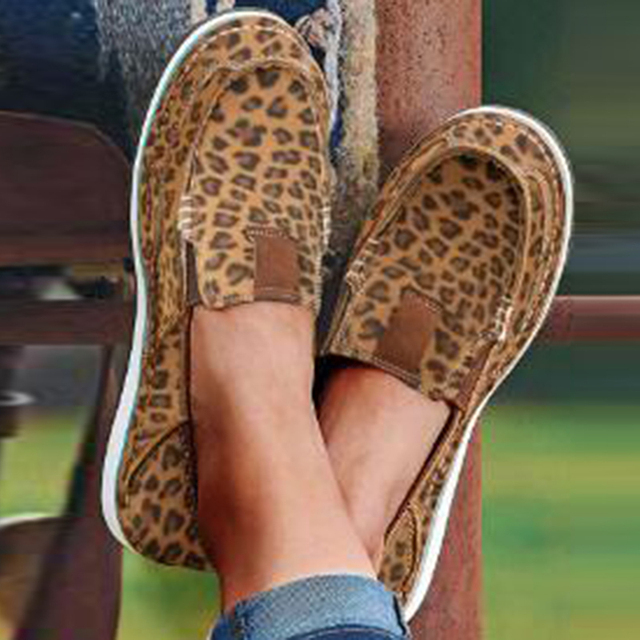 Casual Flat Shoes Spring Autumn Flat Loafer Women Shoes Slips Soft Round Toe Denim Flats Canvas Shoes Plus Size