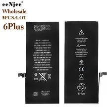 5Pcs/Lot 6plus batteries for Apple Iphone 6+ High Capacity Long Battery Life Original Cable Rechargeable Lithium-ion