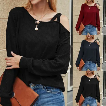 

Summer Long Sleeve Tshirt Off Shoulder Tees Top Femal T-shirts Blouses Clothes Casual Elastic Streetwear T Shirt Camiseta Mujer