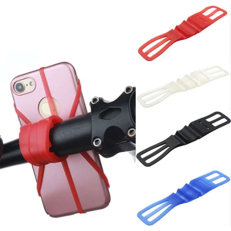 Bike Phone Holder Silicon Strap Bicycle Strap Rubber Motorcycle Mobile Phone Cycling Riding Cellphone Stand Bracket Support