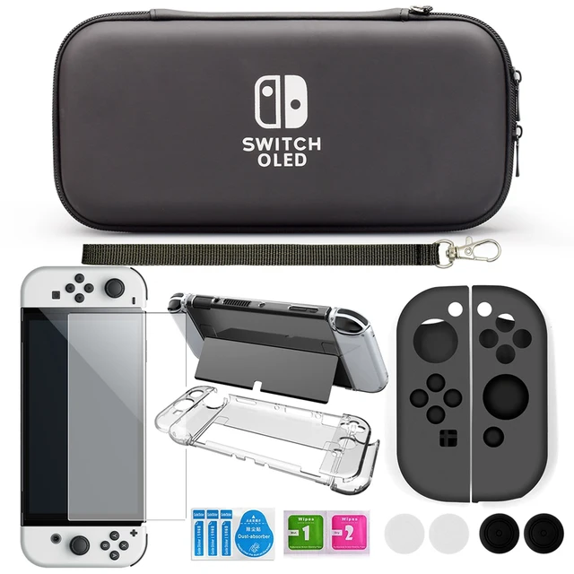 Zestaw akcesoriów do przełącznik NS torba do noszenia OLED z 10 gniazdami gra karciana przejrzysta obudowa Case do przełącznika Nintendo OLED 2