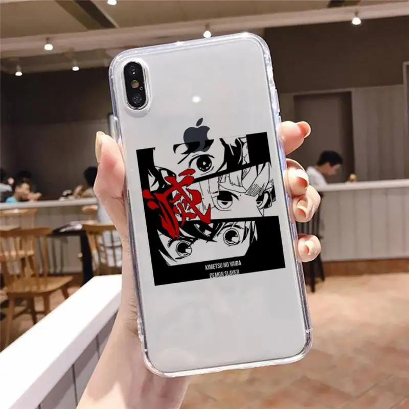 Kamado Nezuko Kimetsu No Yaiba Demon Slayer Phone Case Transparent For iphone se 6 6s 7 8 11 12 13 plus mini x xs xr pro max
