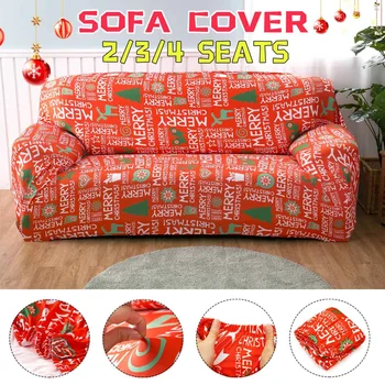 

2/3/4 seat Sofa Cover Christmas Printing Elastic Removable Chair Cover Stretch Washable Seat Case Slipcover Home Decoration