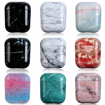 

1Pcs Marble Earphone Case For Airpods Dust Guard Bag Shell Hard PC Protective Case Cover For Apple AirPods 1 2 Charging Box