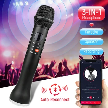

Professional Condenser Microphone Portable Bluetooth Speaker Wireless Karaoke Microphone Recording Studio Mic for YouTube Sing
