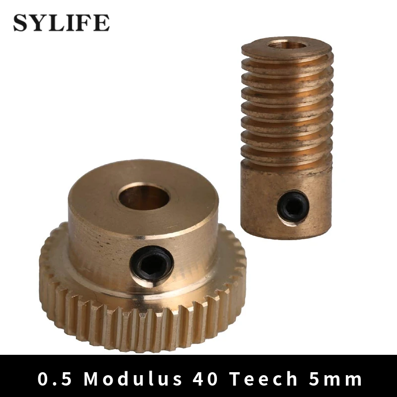 Business & Industrial Gears CNBTR 40T Brass Worm Gear Wheel & 5mm Hole Diameter Worm Gear Shaft