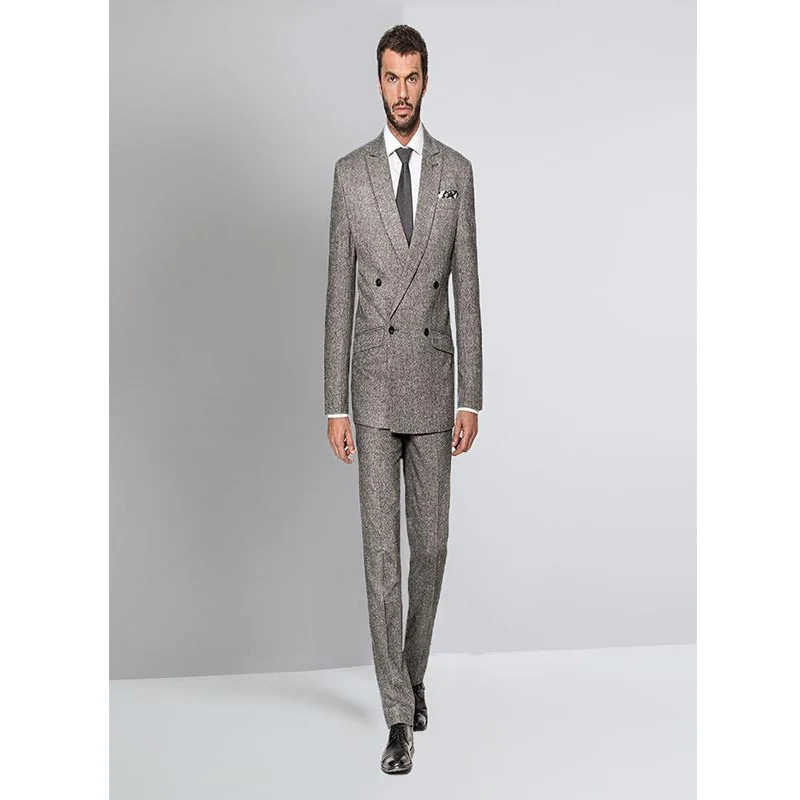 

2020 New Design Of High Quality Casual Suit Suit For Men's Tweed 2 Pieces Suit For Business Dinner Wedding(Jacket+Pants)