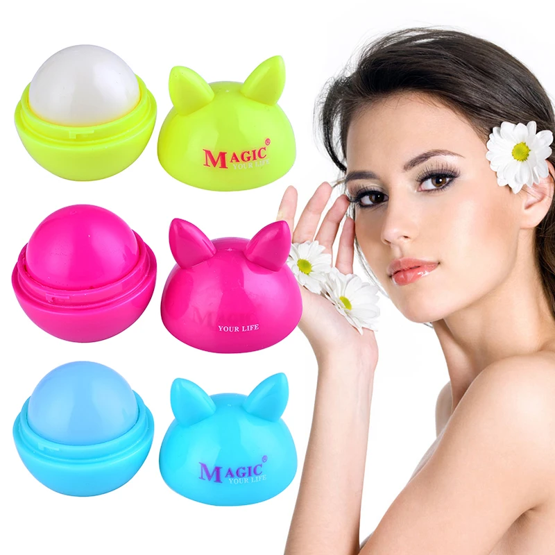 

Cute Natural Fruit Lip Balm Cat Shaped Sphere Pomade Long Lasting Nutritious Winter Protect Lips Balm Cosmetics Makeup TSLM1