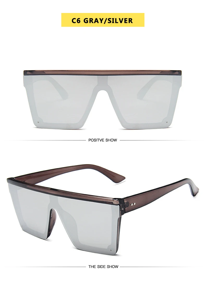 15 цветов, солнцезащитные очки с плоским верхом для мужчин и женщин, брендовые дизайнерские Квадратные Солнцезащитные очки с градиентом, мужские крутые цельные зеркальные очки UV400