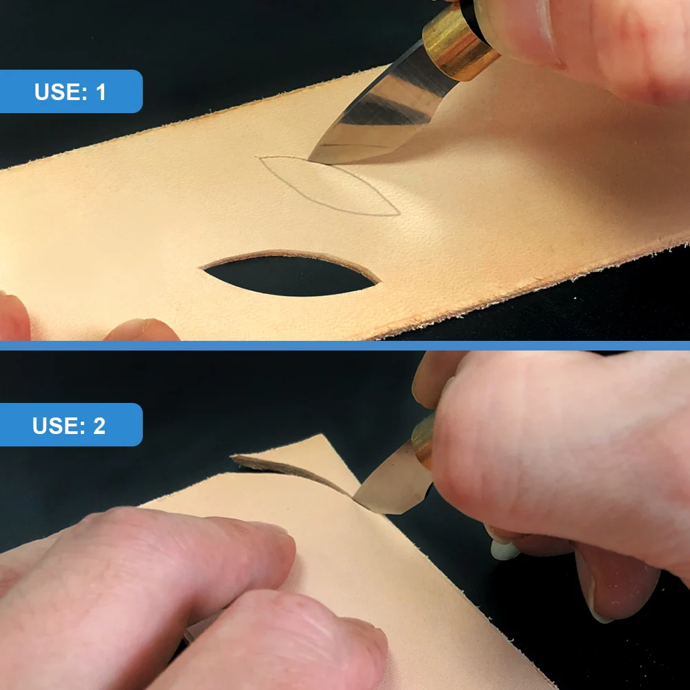 Leather Carving Knife DIY Hobby Artwork Ebony Handle Sharp Cutter Handwork Tool For Leather Craft leather carving knife