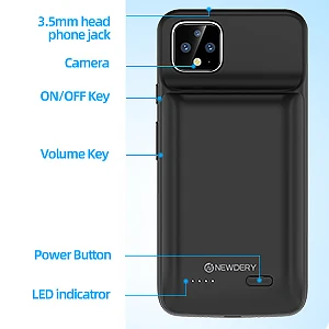 Чехол для аккумулятора NEWDERY для Google Pixel 4 XL 10000 мАч, портативный защитный чехол для зарядки, чехол для резервного зарядного устройства для Pixel 4XL