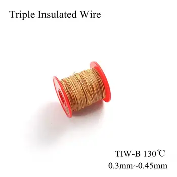 

0.3mm 0.32mm 0.35mm 0.37mm 0.4mm 0.45mm Triple Insulated Wire Triple Insulation Bare Copper Coil Winding Wires TIW Tex Cable