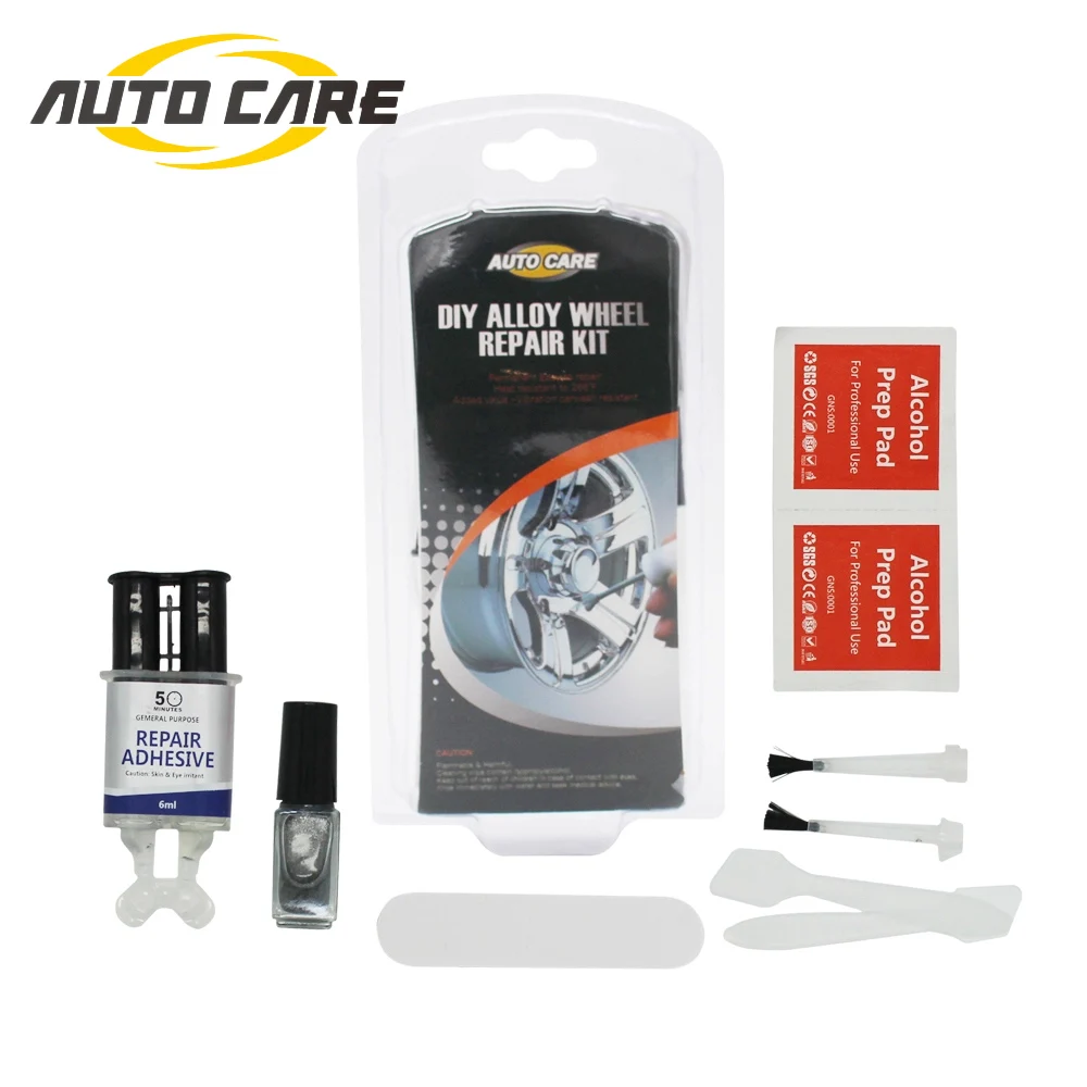 DIY Alloy Wheel Repair Kit Silver Paint Fix Tool for Car Auto Rim Dent