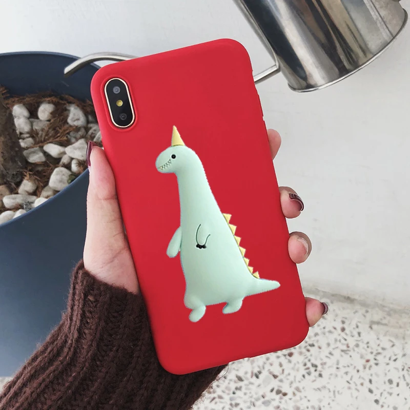 Чехол с 3D рисунком динозавра цыпленка конфет для Xiao mi A1 A2 Lite A3 mi 5X6X8 Lite 9 SE 9T Pro Coque Chicken Funda мягкий чехол из ТПУ - Цвет: Dinosaur Red