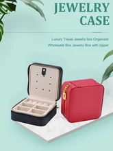 

Box For Jewelry High Quality Faux Leather Ring Necklace Earring Joyero Holder Jewellery Organizer