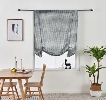 

Geometric Striped Curtains American Style Window Drapes Cotton Linen Kitchen Curtain Country Style Window Decor Living Room