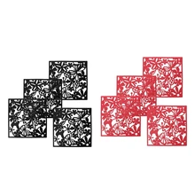 Лучшие 8 шт Мода бабочка птица цветок висячие экран перегородка разделительная панель занавес для комнаты домашний декор-4 шт черный и 4 шт Красный