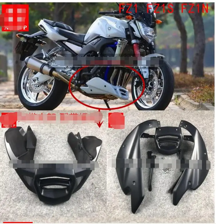 matte black FZ1 FZ1S FZ1N Motorcycle Belly Pan Engine Spoiler Side
