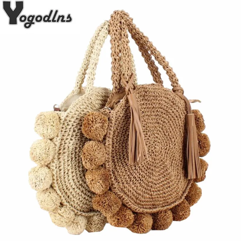 raffia round bag