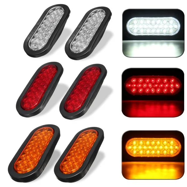 2X 12 V-24 V 24Led Овальный грузовик с прицепом автобусная остановка поворота Стоп-сигнал светильник крепление