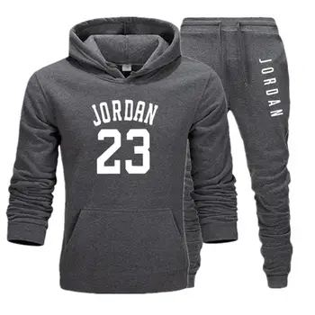

New men Hoodie set Jordan 23 tracksuit Sweatshirt set Fleece Hoodie + sweatpants jogging Homme Pullover men's sweatsuit