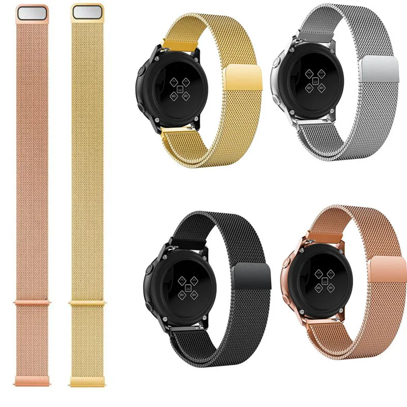 20 мм 22 мм Миланский ремешок для Garmin Forerunner 645 245 245M vivomove HR Vivoactive 3 Music Pebble 2 Time круглые стальные часы