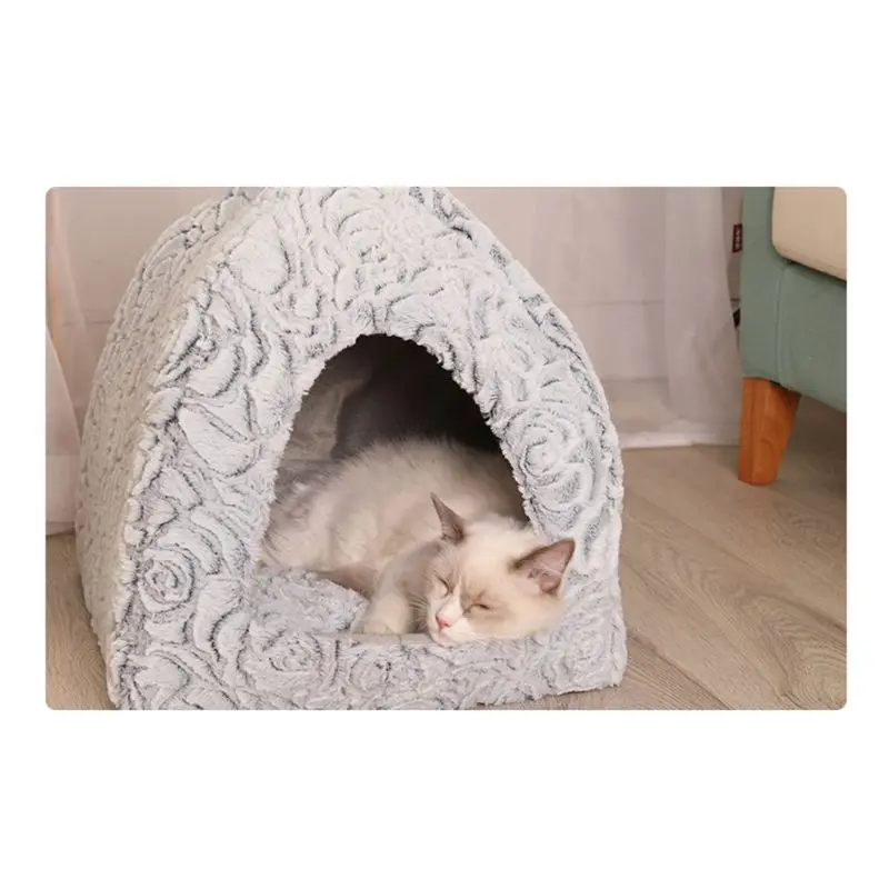 Одеяло для питомца кошки, котенок, теплый дом, маленькие собаки, складное гнездо, пещера, милые домашние животные, спальный мешок, зимний коврик