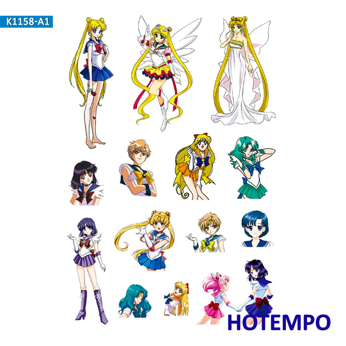 3 Sheets Sailor Moon Stickers DIY Scrapbooking Diary Stationery Anime Gift
