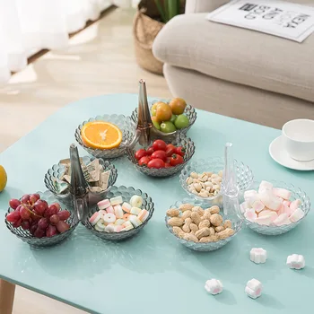 

Multi-layer Food Nuts Tray Snack Platter Stackable Dried Fruit Candy Plate Plastic Dish Living Room Decorative Kitchen Organizer