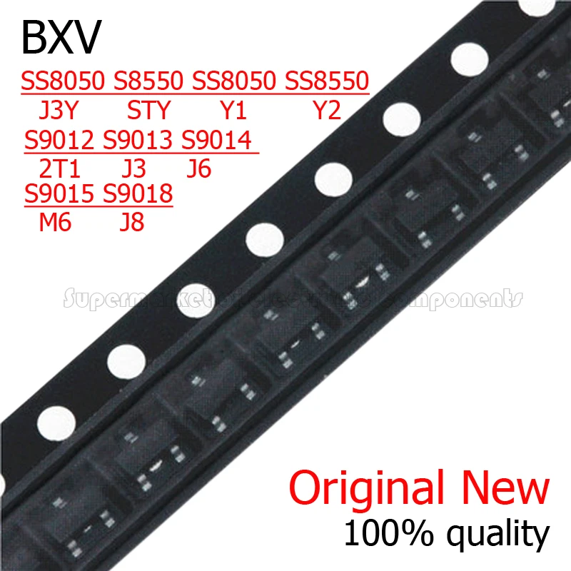 50 шт. S8050 S8550 SS8050 SS8550 S9012 S9013 S9014 S9015 S9018 J3Y STY Y1 Y2 2T1 J3 J6 M6 J8 SMD транзистор SOT23 |