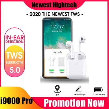 

Hightech i9000 Pro max TWS Rename GPS Wireless Earphone Smart Sensor Bluetooth Earbuds Noise Cancelling TWS Headset PK i3000 Pro