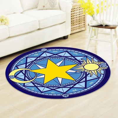 Anime Cardcaptor Sakura Rug Floor Mat Magic Array Carpet Round Anti-Skid Doormat 