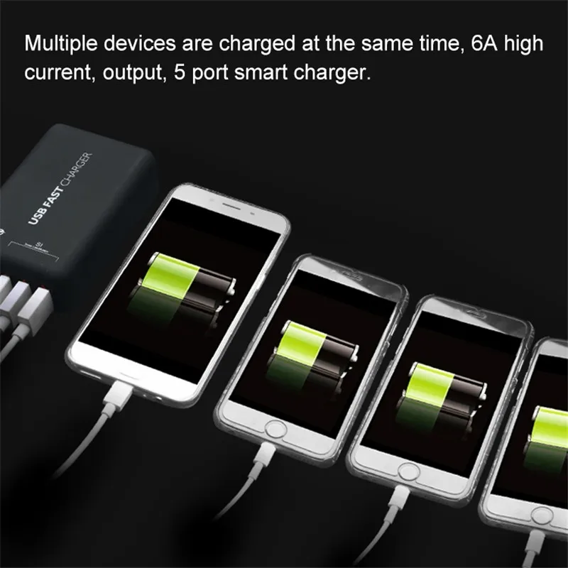 3 USB+ QC3.0+ USB-C/type-C быстрая зарядная станция смарт-зарядное устройство AC100-240V для vivo/samsung/huawei/OPPO/xiaomi/onePlus