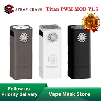 

NEW Original Steam Crave Titan PWM VV MOD V1.5 E-cig Vape Mod 300W Output fit 18650 Battery 510 Thread Box Mod Vs HADRON / Gen