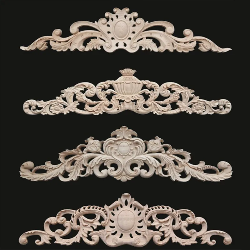 

Woodcarving Wood Carving Long Decal Background Wall Decal European Decorative Furniture Cabinet Door Flower Patch