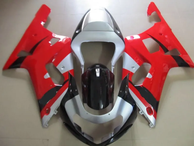 Инжекторный комплект для GSXR600 750 K1 01 02 03 GSXR 600 GSXR750 2001 2002 2003 красного и серебристого
