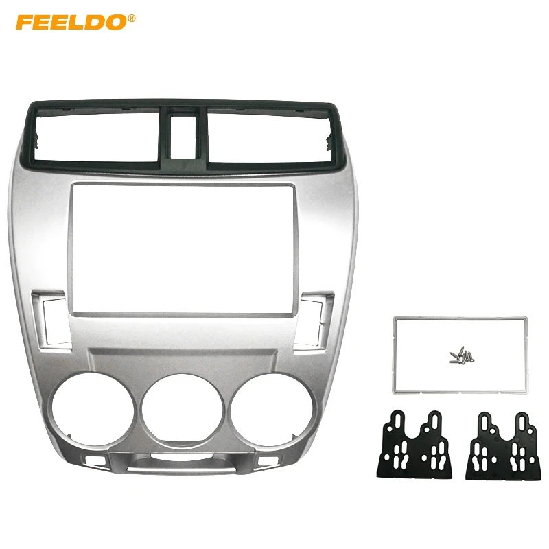 

Автомобильный адаптер FEELDO 2DIN с рамкой для аудиосистемы Honda City (ручной переменный ток), Установочное крепление для стерео DVD, комплект с рамкой для лица # AM3936