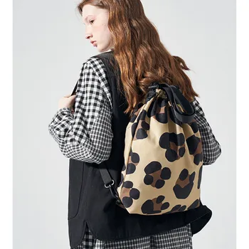 

2020 New Style Printed Backpack Leopard Backpack Crossbody Chest Bag Harajuku Style Cute Drawstring Bag Large Capacity Tote Bag