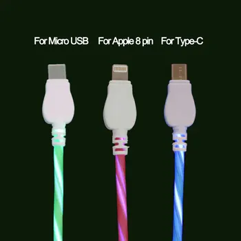 

Led USB C Cable Flash Light Up Luminous Data Line Mobile phone Charger For iPhone Samsung Xiaomi Huawei Android Type-C 1M Cable