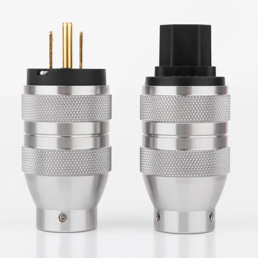 Preffair Hi-End P-201/C-201 Aluminium vergoldet/rhodiniert US-Netzstecker IEC C15-Anschluss für audiophiles DIY-Netzkabel – Detail 7