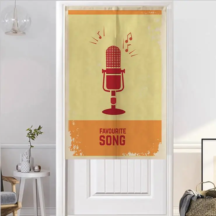 

Doorway Curtains Cotton Linen Half Curtain Custom Size Oil-proof Decorative Home Textile Bar Fashion Karaoke