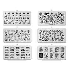 Тарелка с рисунком для дизайна ногтей, прямоугольная французская переводная пластина, инструменты для ногтей, креативные гвозди, художественное украшение