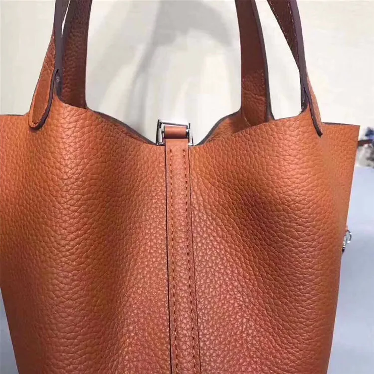 Leather Lady Cabbage Basket with Large Capacity
